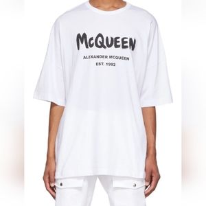 Alexander McQueen White Graffiti T-Shirt XL.
